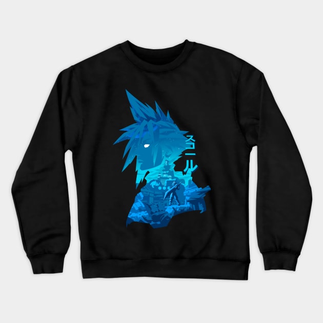 Strife Final Fantasy Negative Space Crewneck Sweatshirt by My Kido